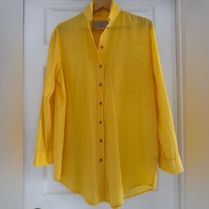 Asceno Button-down Yellow Shirt - size Small